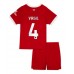 Günstige Liverpool Virgil van Dijk #4 Babykleidung Heim Fussballtrikot Kinder 2023-24 Kurzarm (+ kurze hosen)